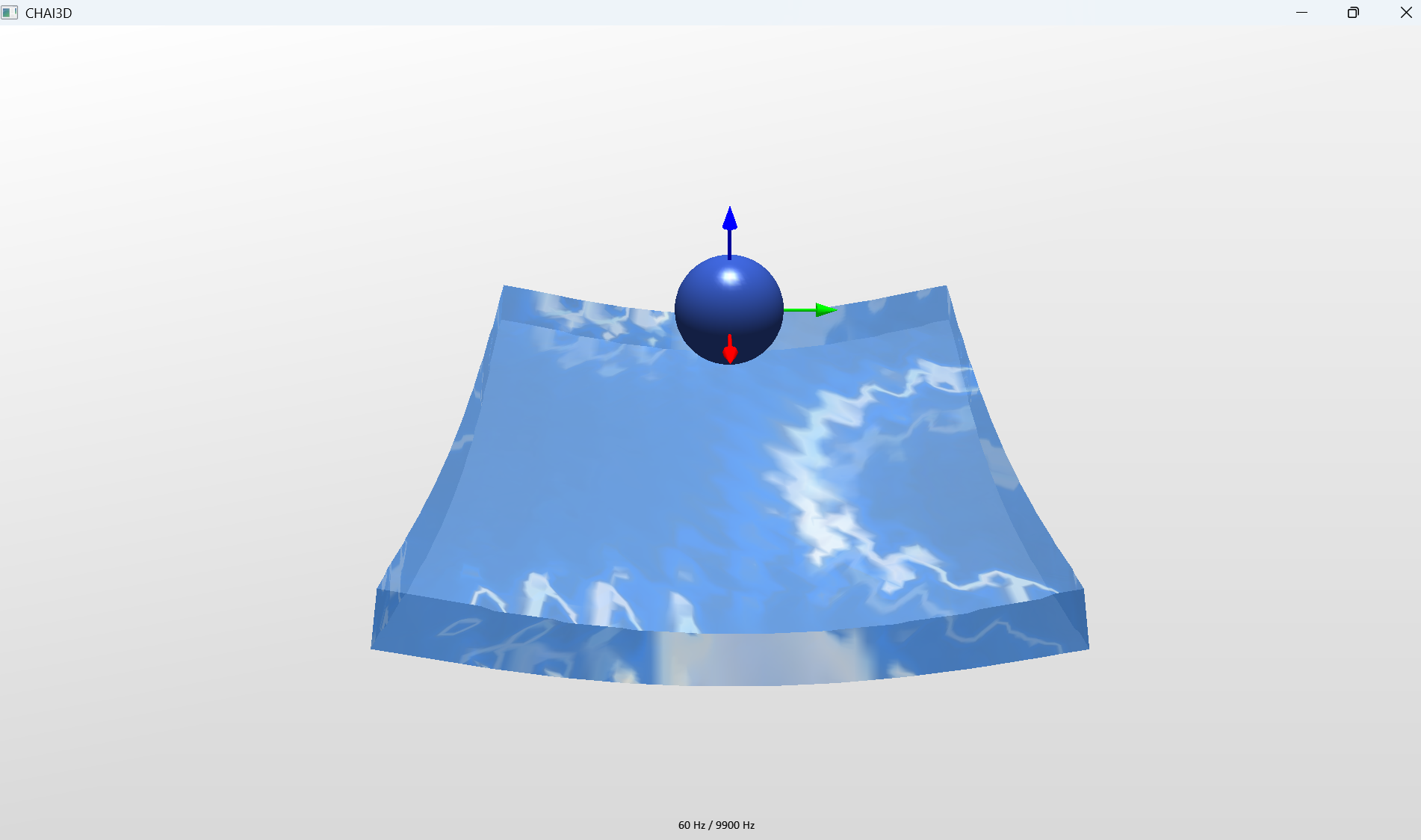 Ein Screenshot der Chai3D-Demo
