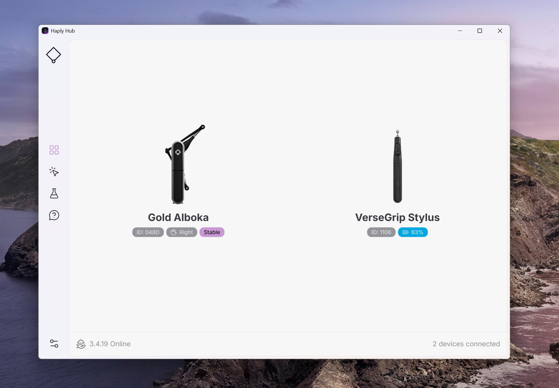 Ein Screenshot des Haply